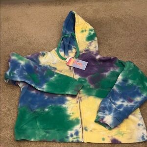 Tie-Dye Zip up Hoodie • Sz Medium